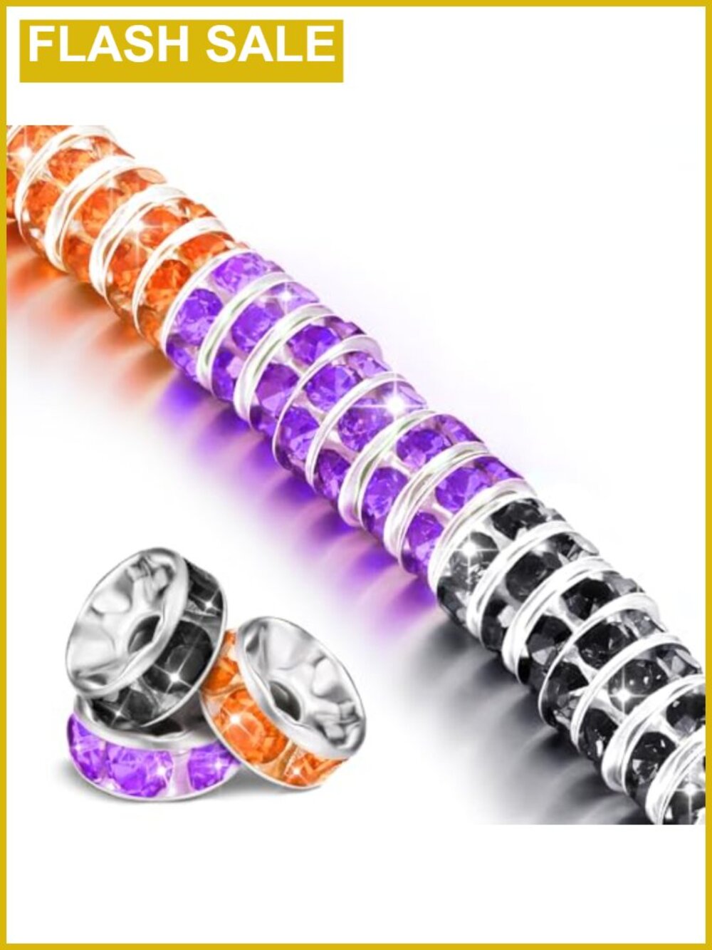 600 pc Rhinestone Crystal Spacer Beads 8mm Rondelle for Jewelry Making